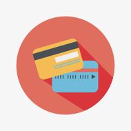 credit card flat icon with long shadow N13