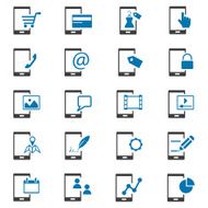 Mobile phone and business icon set N2