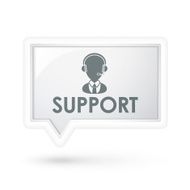 support word with service icon on a speech bubble