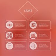 Stylized vector icons for store in internet