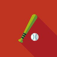 Baseball flat icon with long shadow eps10 N10
