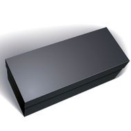 Vector blank black box isolated on white background template