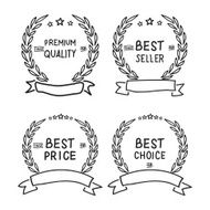 Vector hand draw badges collection