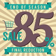85 Percent End of Season Sale Vector Illustration