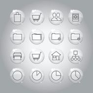 Superlight Transparent Glass Interface Icon Set N4