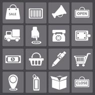 Shopping cart icon set vector