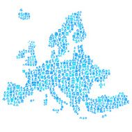 Europe map financial icons