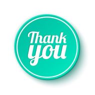 Thank you round label sticker badge