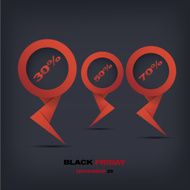 Black friday discount tag or sticker with different reductions N7