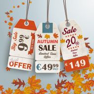 3 Vintage Price Sticker Silver Background Autumn Sale