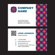 Business Visit Card with Abstract Background and Geometric Logo N2