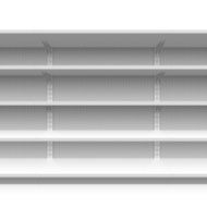 Empty supermarket shelves vector illustration