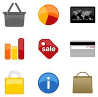 hi gloss icon set finance commerce