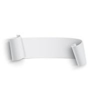 Realistic detailed curved paper banner N2