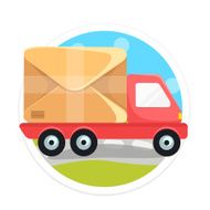 Vector Delivery Truck Round Icon