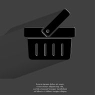 Shopping basket Flat modern web button with long shadow and N2