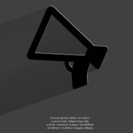 Mouthpiece Flat modern web button with long shadow and space