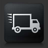 Black Square Button with Shipping Truck N2