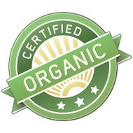 Certified organic food label or sticker