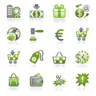 Commerce icons Gray and green series