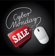 Cyber Monday sale mouse and tag