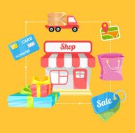 Vector Online Shopping and E-Commerce Concept Illustration
