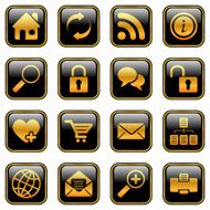 Website and internet icons golden series