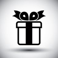 Gift box vector simple single color icon isolated on white N3