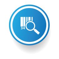 Barcode symbol Blue button vector