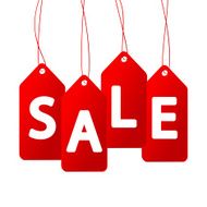 Red price tags on white N5