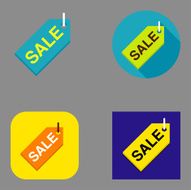 Flat SALE Tag icons N2