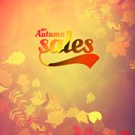 Autumn sale realistic Leaves typography poster N39
