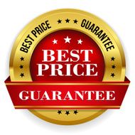 Red gold best price badge with ribbon