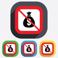 No Money bag sign icon Dollar USD currency N2