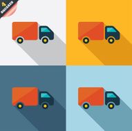 Delivery truck sign icon Cargo van symbol N7