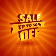 Red 3D vector text of sale discount price offer N15