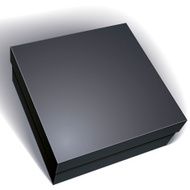 Package black box design isolated on white background