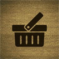 Shopping basket Flat modern web button and space for your N8