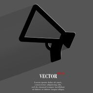 Mouthpiece Flat modern web button with long shadow and space N2