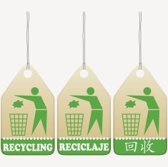 Recycling tags signs