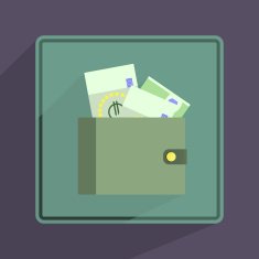 Purse Single flat icon on white background Vector illustration N4