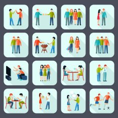 Friends Shadow Icons Set