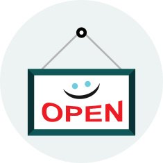 Flat Vector Open Sign N2
