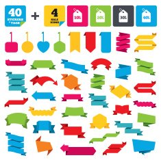 Sale price tag icons Discount symbols N55