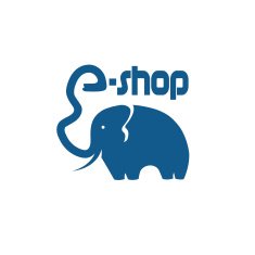 elephant with trunk in the form of a letter e