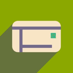 Flat with shadow icon and mobile applacation credit card N2