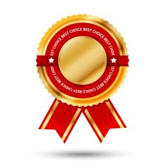 Premium golden and red Best Seller label Isolated on white