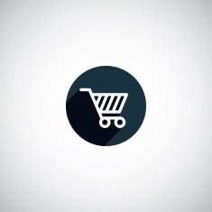 flat round shopping cart icon