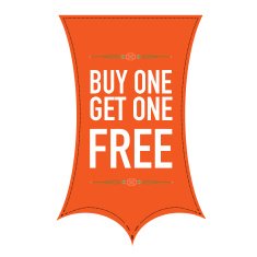 Buy One Get Free banner design white background N2