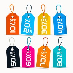 Vector Discount Labels - Tags with String
